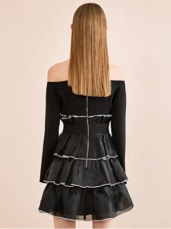 Black Off-shoulder Gothic Lolita Long Sleeve Dress -NAUS Lolita Shop 5 500x672 655