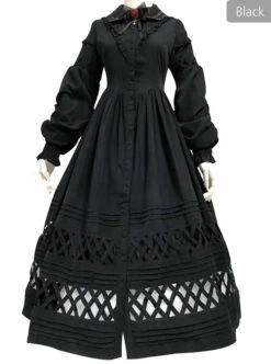 Lovely Long Sleeves Red Bow Cotton Lolita Dress -NAUS Lolita Shop 5 500x672 660