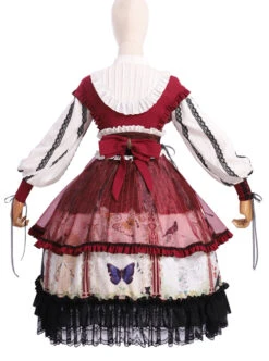 Dark Gold Hymn Series OP Gothic Lolita Long Sleeve Dress Set