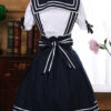 Navy Style Short Sleeve School Lolita Dress Set
