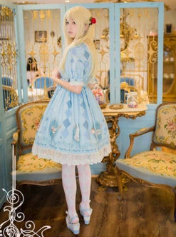 Blue Light Sweet Series Lovely Print Dress 10 Blue Light Sweet Series Lovely Print Dress -NAUS Lolita Shop 6 500x672 1048