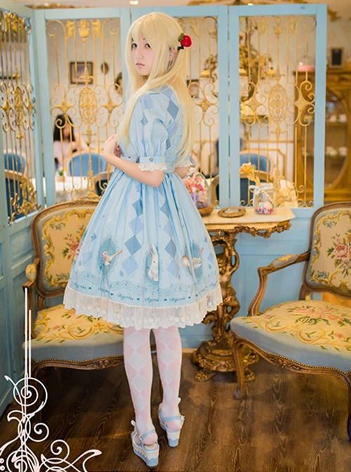 Blue Light Sweet Series Lovely Print Dress 3 Blue Light Sweet Series Lovely Print Dress - Image 3