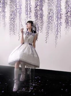 Chinese Style Stand Collar Purple Wisteria Embroidered Printing Bowknot Decoration Classic Lolita Sleeveless Dress -NAUS Lolita Shop 6 500x672 149