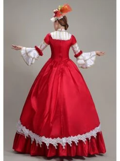 Red Long Retro Court Style White Stand Collar Long Sleeve Lace Drama Performance Prom Lolita Dress -NAUS Lolita Shop 6 500x672 172