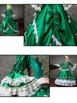 Palace Style White Lace Green Trumpet Sleeve Lolita Prom Long Trailing Dress -NAUS Lolita Shop 6 500x672 180