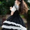 Black Sugar Sweetheart Series Black-White Sweet Cool Girl Polka Dot Simple Asymmetrical Hem Classic Lolita Sleeveless Dress