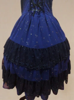 Bronzing Chiffon Navy Blue Ruffles Classic Lolita Dress -NAUS Lolita Shop 6 500x672 223