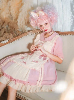 Sweet Cream Series OP Doll Collar Classic Lolita Short Lolita Dress -NAUS Lolita Shop 6 500x672 227