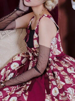 Magic Tea Party Roasted Coffee Series JSK Classic Lolita Sling Dress -NAUS Lolita Shop 6 500x672 228