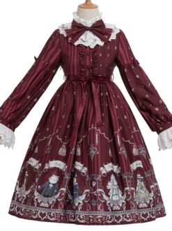 Magic Tea Party Rose Knight Series Classic Lolita Long Sleeve Dress -NAUS Lolita Shop 6 500x672 237