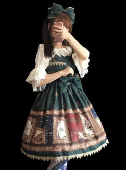 Magic Dictionary Series Plaids Printing Classic Lolita Sling Dress -NAUS Lolita Shop 6 500x672 282