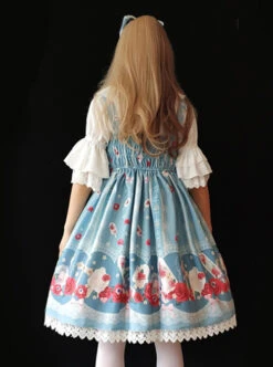 Crucifix Rose Popsicle Printing Classic Lolita Sling Dress -NAUS Lolita Shop 6 500x672 288