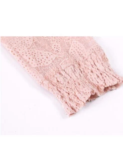 Stand Collar High Waist Lace Long Sleeve A-line Dress -NAUS Lolita Shop 6 500x672 301