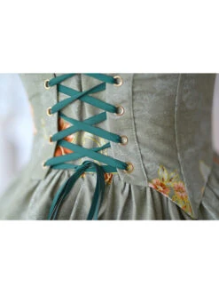 Retro Pure Cotton Green Ruffles Classic Lolita Sleeveless Dress -NAUS Lolita Shop 6 500x672 309