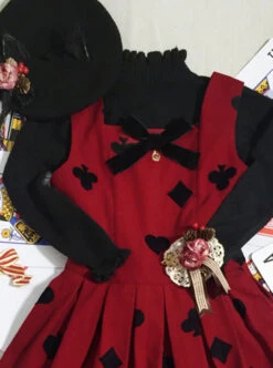 Red Queen Series Retro Fairy Tales Style Woolen Embroidered Classic Lolita Vest Dress -NAUS Lolita Shop 6 500x672 347