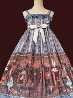 Alice Dark Forest Series JSK High Waist Classic Lolita Sling Long Dress -NAUS Lolita Shop 6 500x672 35