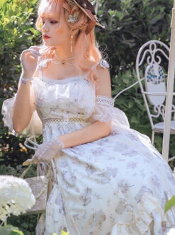 Everlasting Love Series JSK Elegant Printing Classic Lolita Sling Dress -NAUS Lolita Shop 6 500x672 414