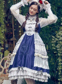 Classical Puppets Bear Series Embroidery OP Classic Lolita Long Sleeve Dress -NAUS Lolita Shop 6 500x672 430