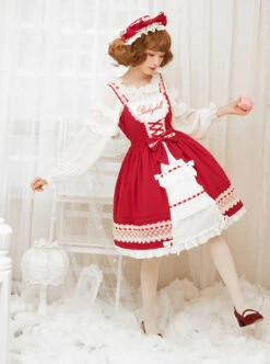 Cute Bowknot Pure Color Classic Lolita Sling Dress -NAUS Lolita Shop 6 500x672 441