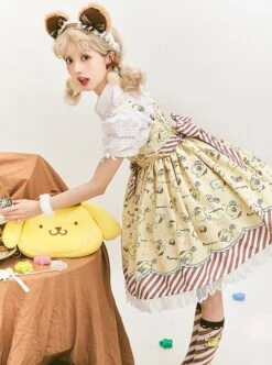 Star Gummy Series Cute Cartoon Sanrio Animal Stripe Print Bowknot Soft Girl Sweet Lolita Suspender Dress Crossbody Bag Socks Set -NAUS Lolita Shop 6 500x672 46
