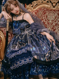 Death Butterfly Music Chapter Series JSK Gorgeous Gothic Lolita Sling Dress Set -NAUS Lolita Shop 6 500x672 465