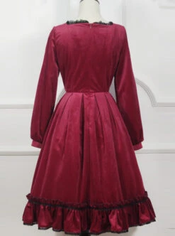 Little Red Riding Hood Series Retro Fairy Style OP Gothic Lolita Long Sleeve Dress -NAUS Lolita Shop 6 500x672 478