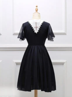Black Short Sleeves Crucifix Gothic Lolita Dress -NAUS Lolita Shop 6 500x672 519