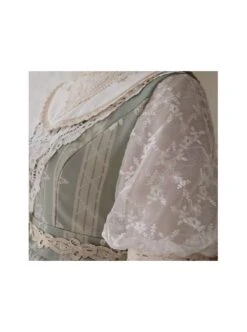 Elegant Classical Pearl Gothic Lolita OP Half Turtleneck Three-Dimensional Embroidery Stitching Lace Detachable Bubble Long Sleeve Dress -NAUS Lolita Shop 6 500x672 558