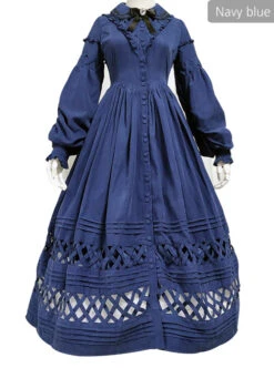 Lovely Long Sleeves Red Bow Cotton Lolita Dress -NAUS Lolita Shop 6 500x672 561