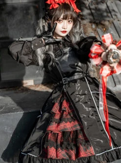 Dimly Light Series JSK Rock Cyberpunk Gothic Lolita Sling Dress -NAUS Lolita Shop 6 500x672 562