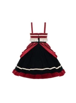 K Series Baroque Red Velvet Classical Detachable Chain Gemini Gothic Lolita Sleeveless Dress -NAUS Lolita Shop 6 500x672 568