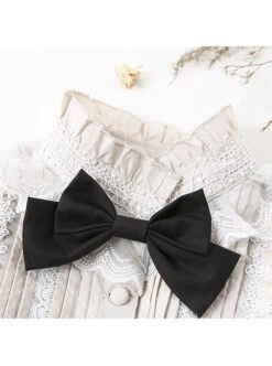 Little Stand Collar Concise Gothic Lolita Long Sleeve Dress -NAUS Lolita Shop 6 500x672 569