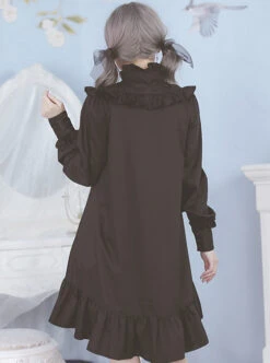 Ruffles Long Sleeves Stand Collar Gothic Lolita Dress -NAUS Lolita Shop 6 500x672 581