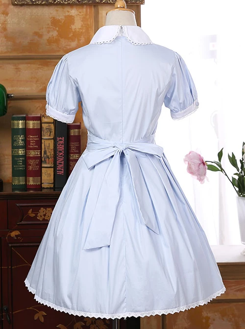Lapel Bowknot School Lolita Short Sleeve Dress 2 Lapel Bowknot School Lolita Short Sleeve Dress - Image 2