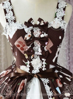 Magic Tea Party Sunny Day And Food Series Printing Classic Lolita JSK Sling Dress Version 2 -NAUS Lolita Shop 6 500x672 62