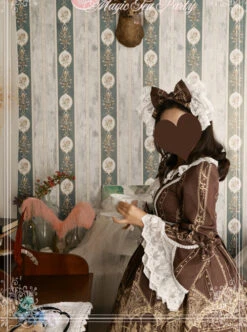 Magic Tea Party Western Style Dress Workshop Series Printing Long Puff Sleeve Classic Lolita Dress -NAUS Lolita Shop 6 500x672 72