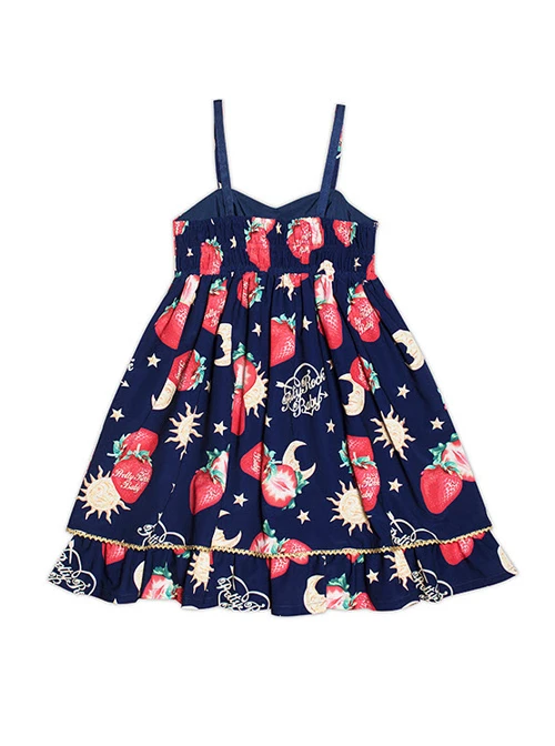 Strawberries Floating In The Universe Series High Waist Version Sweet Lolita Sleeveless Dress 4 Strawberries Floating In The Universe Series High Waist Version Sweet Lolita Sleeveless Dress - Image 4