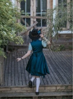 Punk Lolita Elegant Solid Color Irregular Hem Metal Buckle Decoration Outer Sleeveless Vest Dress