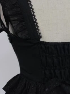 Undead Waltz Series Halter Neck Slim Fit Irregular Drawstring Hem Black Simple Sexy Punk Lolita Sleeveless Dress -NAUS Lolita Shop 6 500x672 864