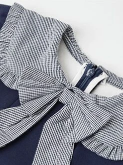 College Style Plaid Bowknot Lapel Double Breasted Fashion Warm School Lolita Kids Long Sleeve Dress -NAUS Lolita Shop 6 500x672 921