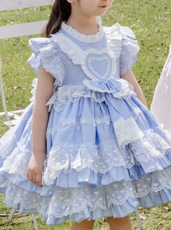 Light Blue Cotton Ruffle Children Sweet Lolita Sleeveless Dress -NAUS Lolita Shop 6 500x672 947