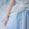 Castle Pattern Decoration Snowflake Sequins Ruched Lace Mesh Trim Classic Lolita Kid Princess Slip Dress