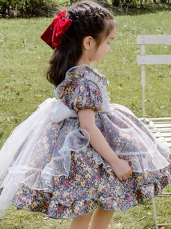 Cute Small Floral Printing Ruffle Kids Sweet Lolita Short Sleeve Dress -NAUS Lolita Shop 6 500x672 973