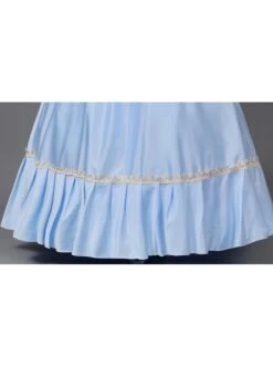 Light Blue Long Simple Elegant Lace Cuffs Cinderella COS Drama Costume Retro Lolita Prom Dress -NAUS Lolita Shop 7 500x672 134