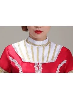 Red Long Retro Court Style White Stand Collar Long Sleeve Lace Drama Performance Prom Lolita Dress -NAUS Lolita Shop 7 500x672 139