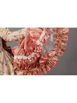 Light Brown Long Sleeve Dress Delicate Cuff Lace With Drawstring At The Back Dignified Elegant Birthday Party Prom Lolita Dress -NAUS Lolita Shop 7 500x672 154