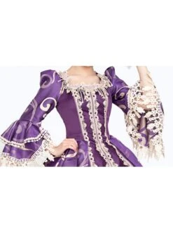 Noble Gorgeous Dark Purple Square Collar Long Sleeve Gold Edge Temperament Charming Court Style Lolita Prom Dress -NAUS Lolita Shop 7 500x672 161