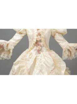 Champagne Long European Court Lace Long Sleeve Trumpet Sleeves Classical Drama Costumes Prom Lolita Dress -NAUS Lolita Shop 7 500x672 165