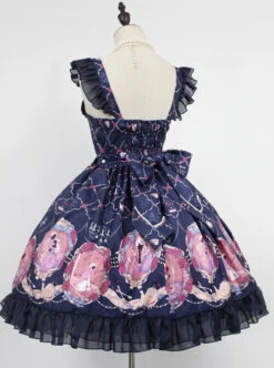 Beauty And Beast Series Printing Classic Lolita Sling Dress -NAUS Lolita Shop 7 500x672 195