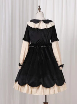 Autumn And Winter Black Or Red Elegant OP Classic Lolita Long Sleeve Dress -NAUS Lolita Shop 7 500x672 219